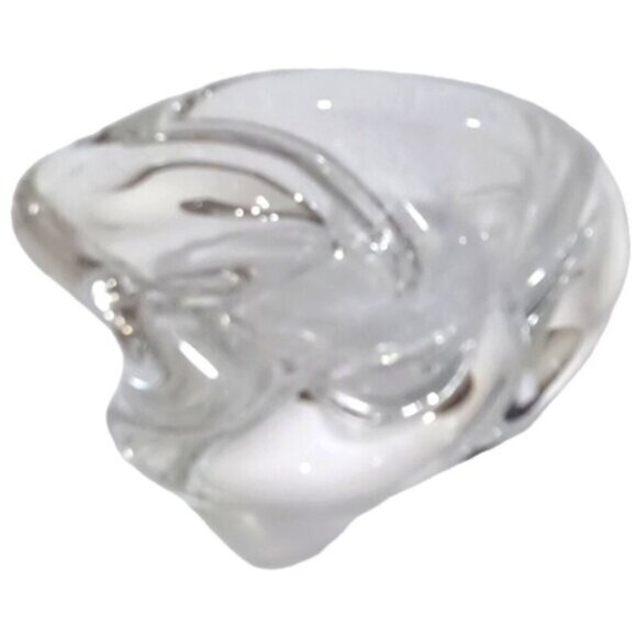 St. Louis France Crystal Caravelle Triangular Twisted Swirl Bowl Trinket Dish - Picture 2 of 6